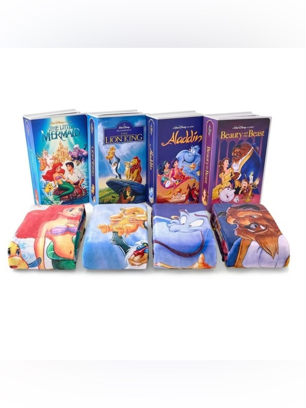 Disney Classic Movie Throw Blankets in VHS-replica box, throw 50” x 70”